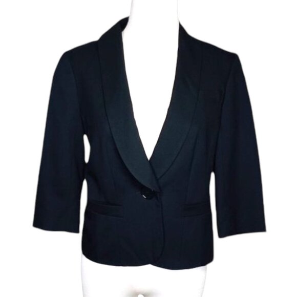 Trina Turk Womens Black 3/4 Sleeve Vintage Blazer Jacket Size 4  Made in USA - Picture 12 of 12
